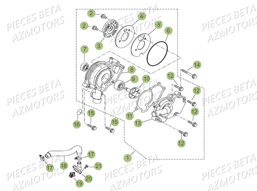 Pompe A Eau BETA Pièces BETA RR Motard 125 LC - 2018