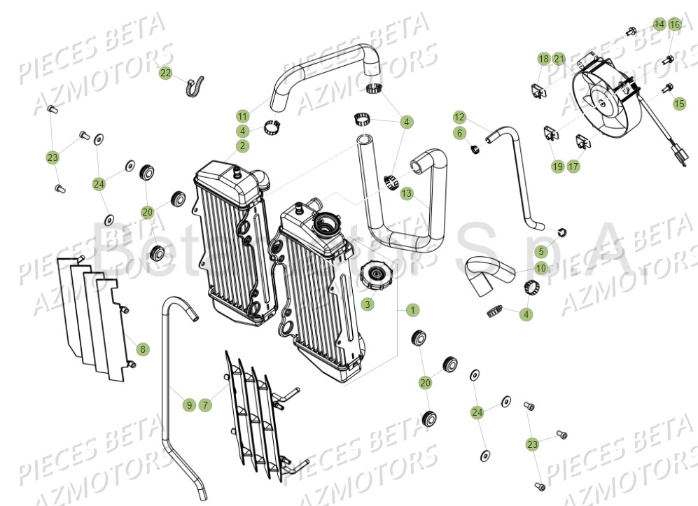 Radiateur BETA Pièces BETA RR Motard 125 LC - 2018