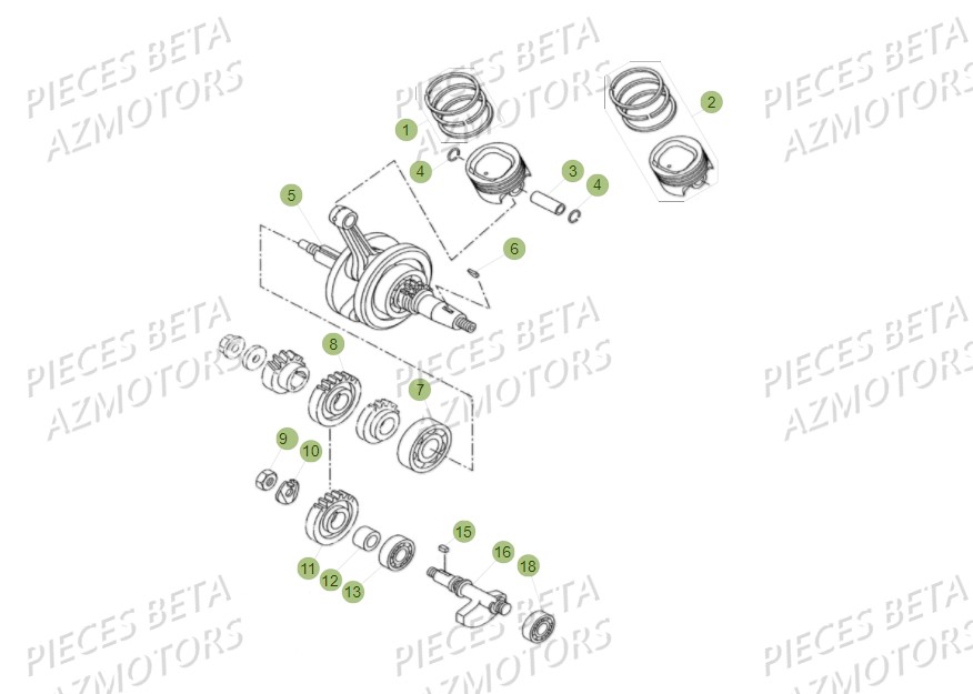 VILEBREQUIN PISTON CONTRE ARBRE BETA MOTARD 125 LC MY18