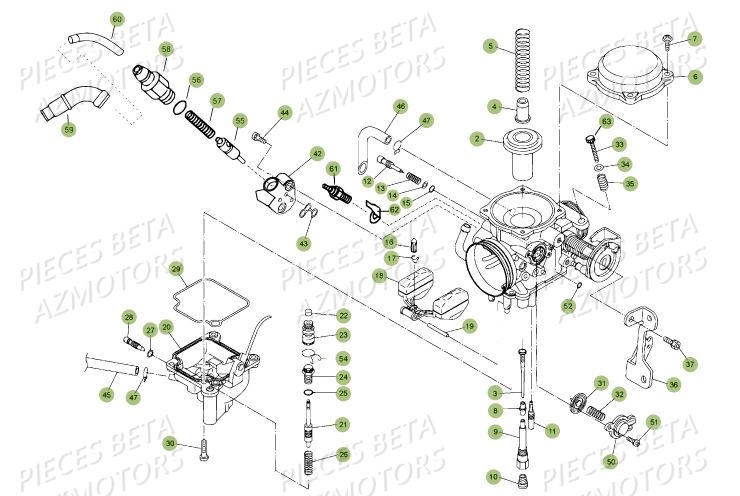 Carburateur Details BETA Pièces BETA RR Motard 125 LC - 2019