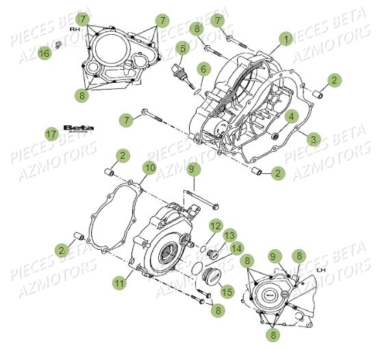 Carter D Embrayage BETA Pièces BETA RR Motard 125 LC - 2019