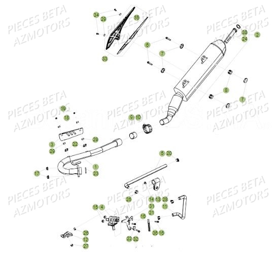 Echappement BETA Pièces BETA RR Motard 125 LC - 2019