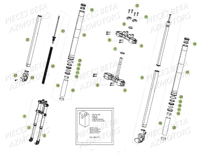 FOURCHE BETA Pièces BETA RR Motard 125 LC - 2019
 
