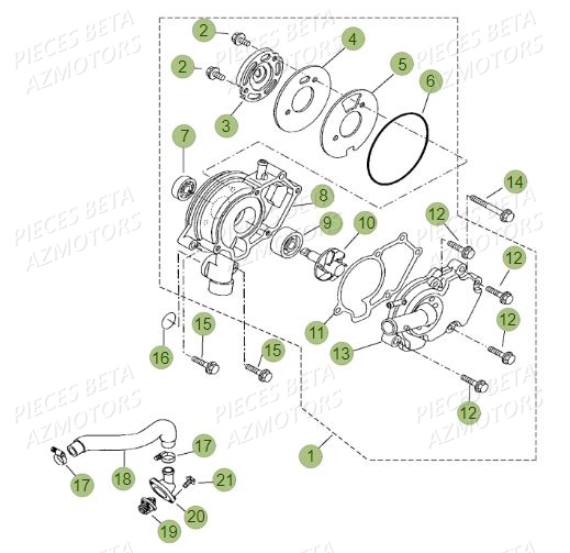Pompe A Eau BETA Pièces BETA RR Motard 125 LC - 2019