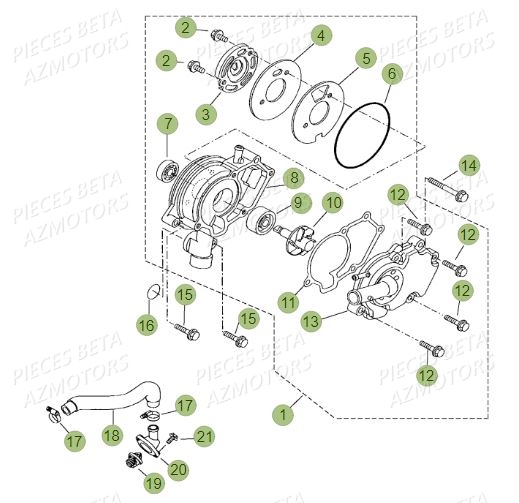 POMPE A EAU pour MOTARD 125 LC MY19