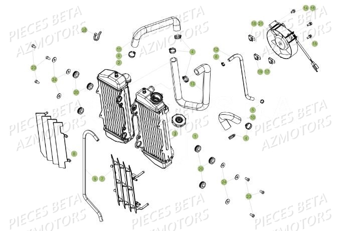 RADIATEUR BETA Pièces BETA RR Motard 125 LC - 2019
 
