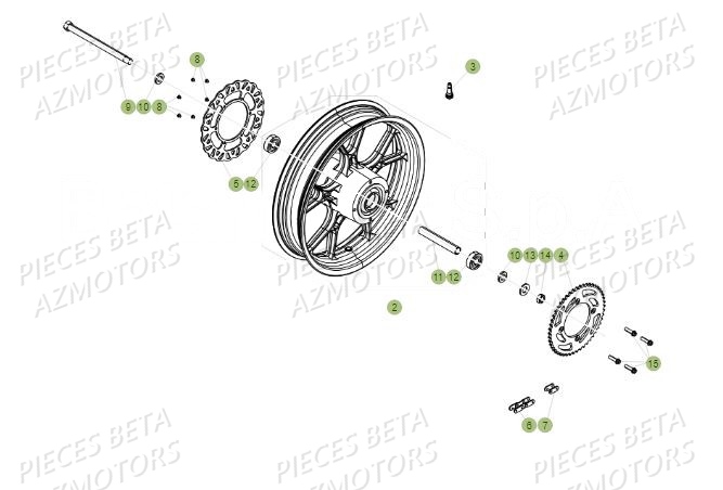 Roue Arriere BETA Pièces BETA RR Motard 125 LC - 2019