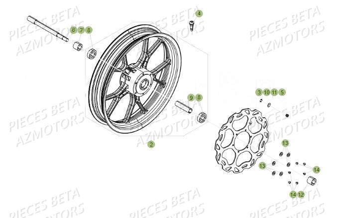 Roue Avant BETA Pièces BETA RR Motard 125 LC - 2019
