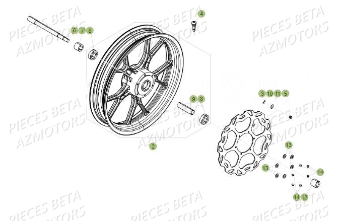 ROUE_AVANT BETA Pièces BETA RR Motard 125 LC - 2019
 
