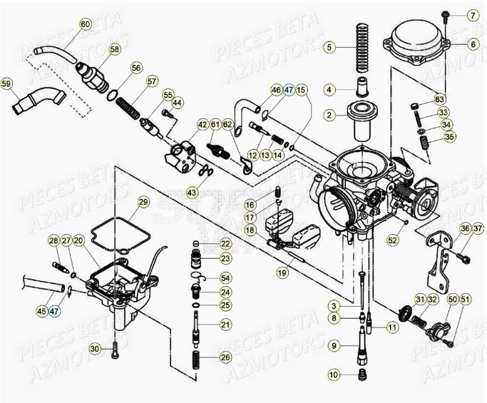 Carburateur Details BETA Pièces BETA RR Motard 125 LC - 2020