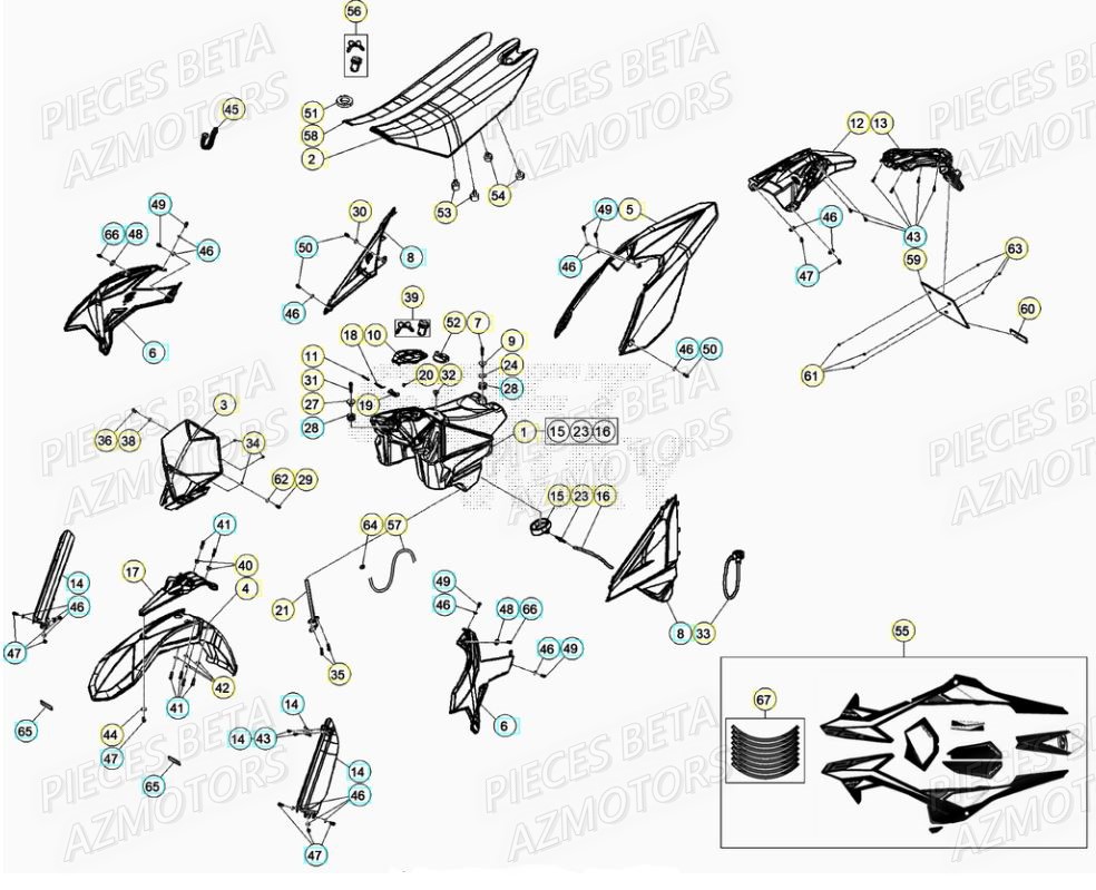 Carenages BETA Pièces BETA RR Motard 125 LC - 2020