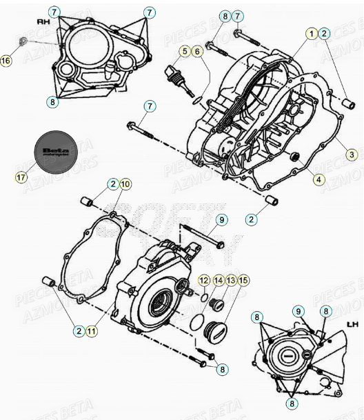 Carter Embrayage BETA Pièces BETA RR Motard 125 LC - 2020