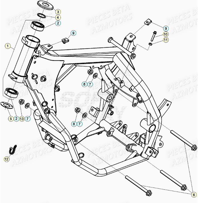 Chassis BETA Pièces BETA RR Motard 125 LC - 2020