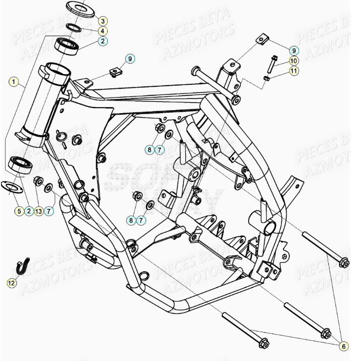 CHASSIS BETA Pièces BETA RR Motard 125 LC - 2020
 
