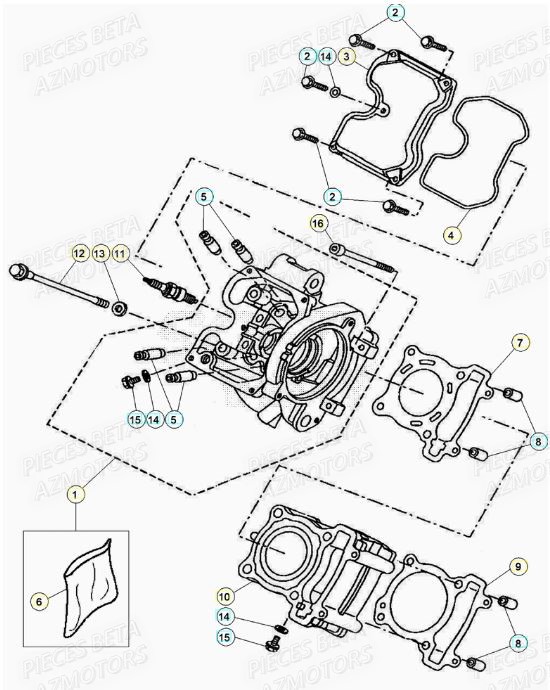 Culasse BETA Pièces BETA RR Motard 125 LC - 2020