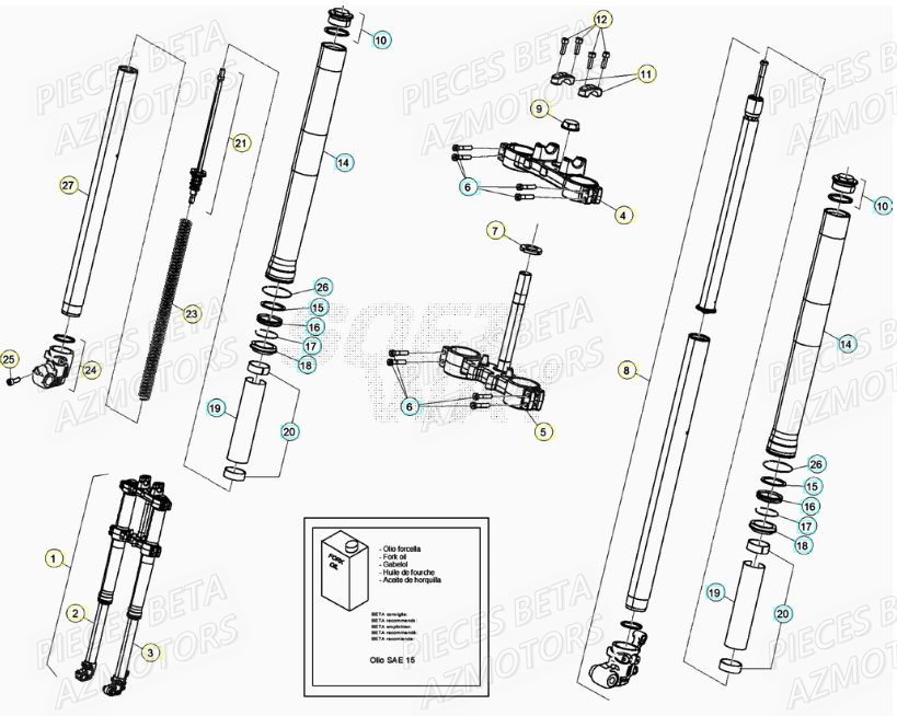 Fourche BETA Pièces BETA RR Motard 125 LC - 2020