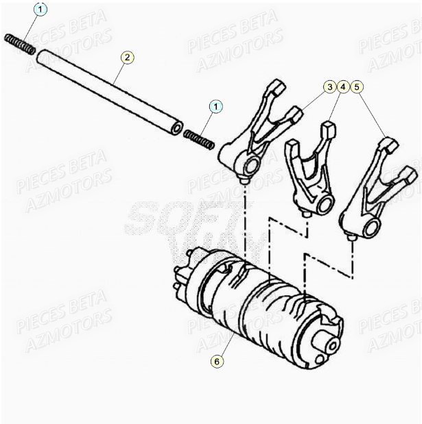 Fourchette BETA Pièces BETA RR Motard 125 LC - 2020