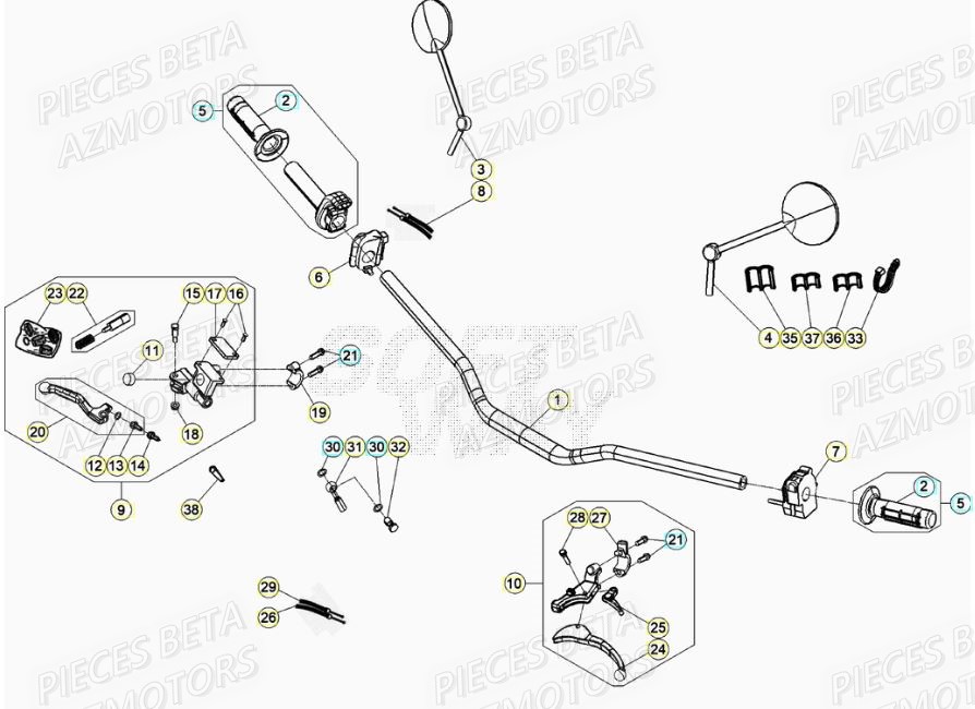 GUIDON BETA Pièces BETA RR Motard 125 LC - 2020
 
