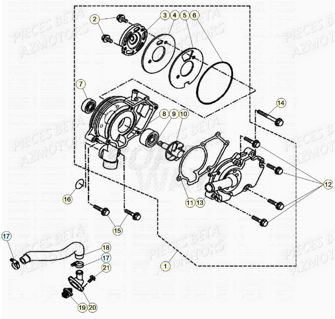 Pompe A Eau BETA Pièces BETA RR Motard 125 LC - 2020
