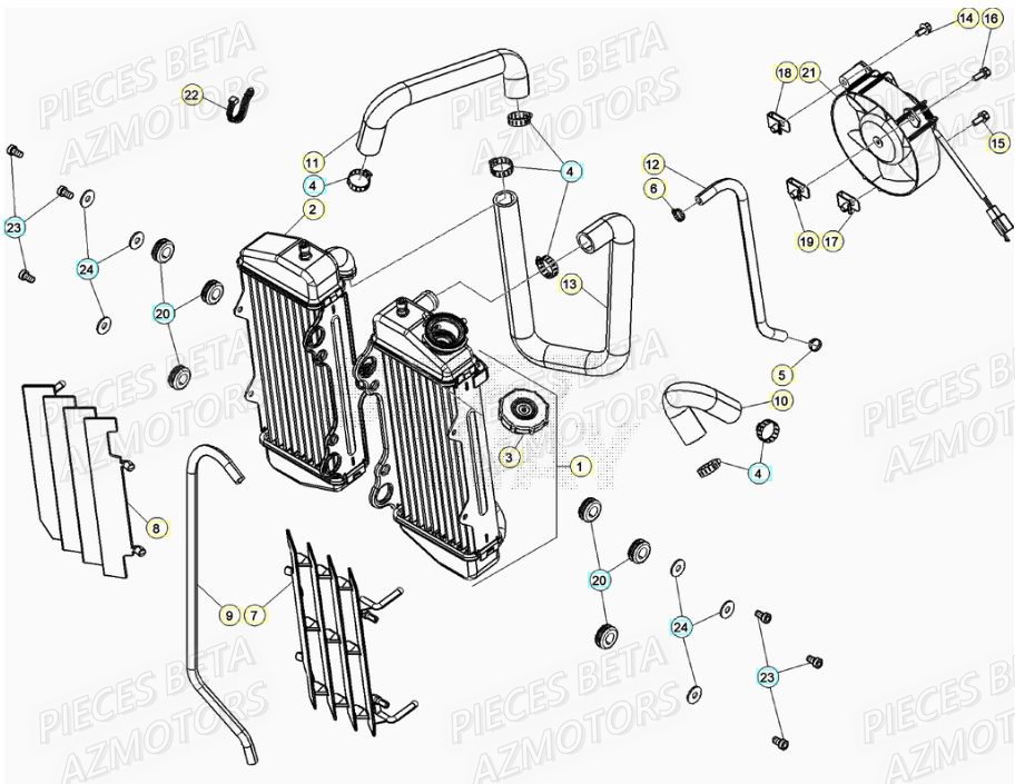 Radiateur BETA Pièces BETA RR Motard 125 LC - 2020