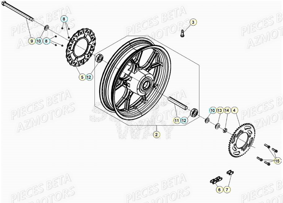 Roue Arriere BETA Pièces BETA RR Motard 125 LC - 2020