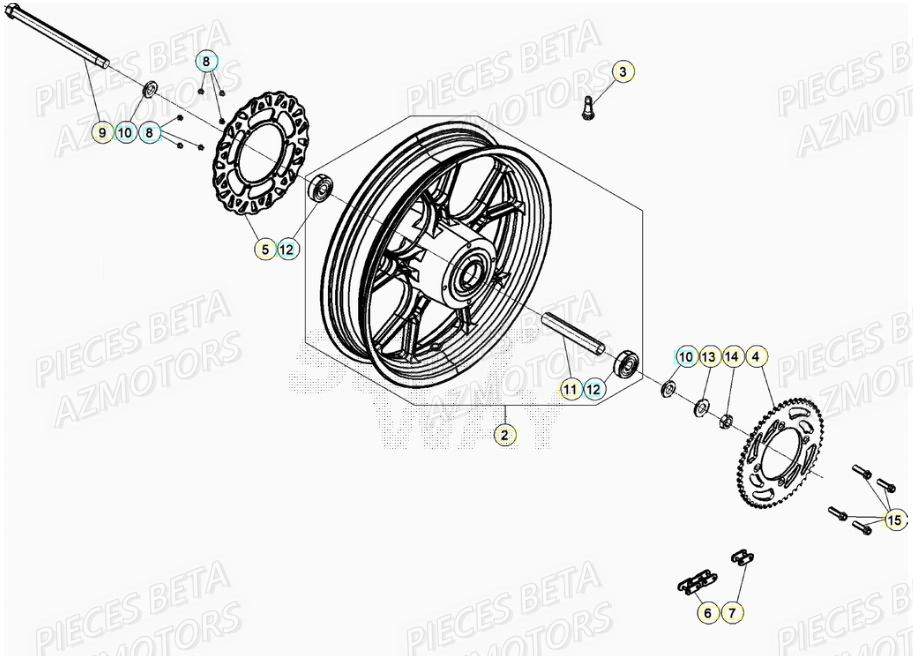 ROUE ARRIERE BETA MOTARD 125 LC MY20