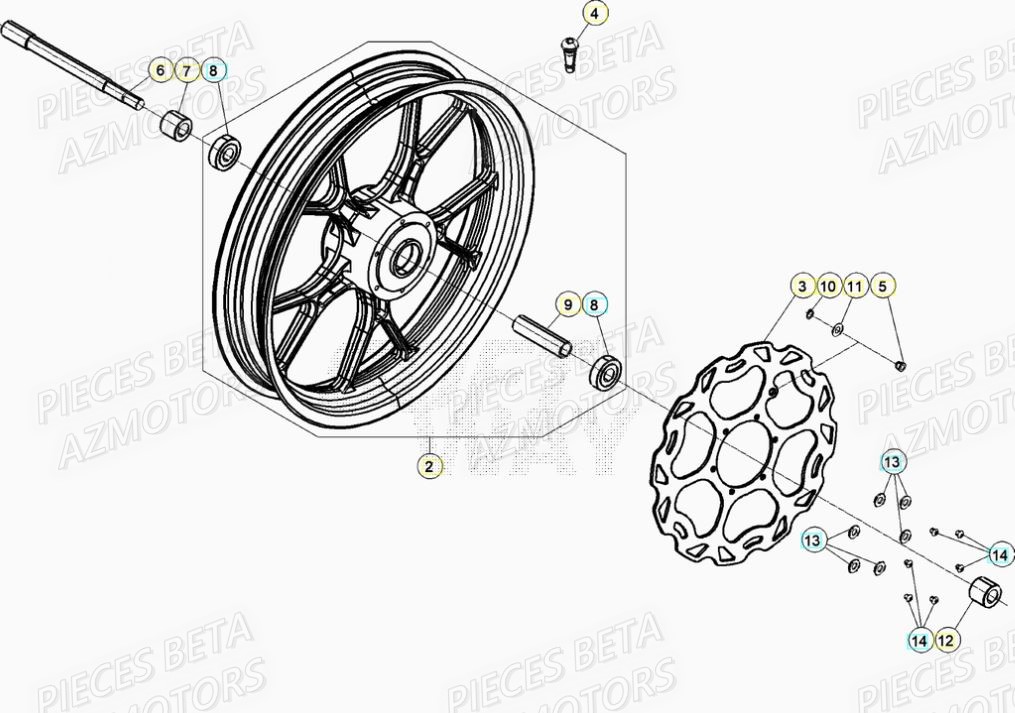 Roue Avant BETA Pièces BETA RR Motard 125 LC - 2020