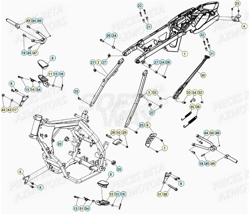 Accessoires Du Chassis BETA Pièces BETA RR Motard 125 RACING LC - 2020