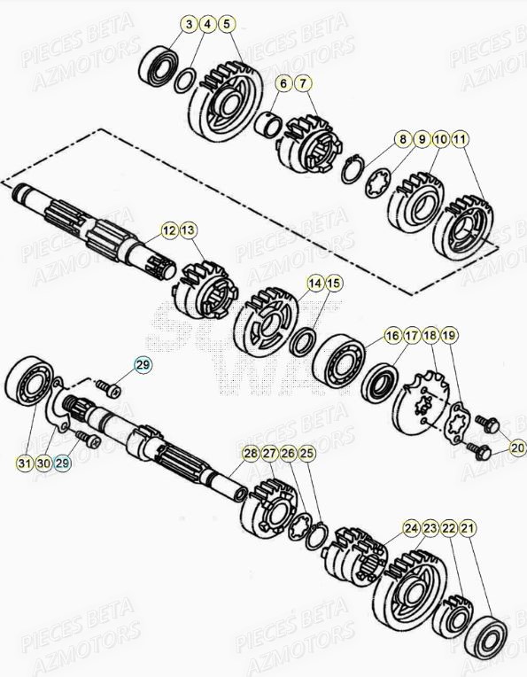 Boite A Vitesses BETA Pièces BETA RR Motard 125 RACING LC - 2020