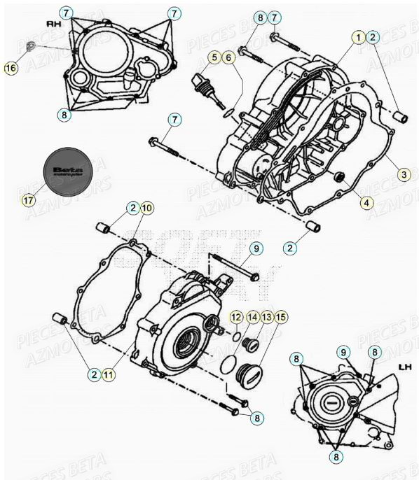 Carter Embrayage BETA Pièces BETA RR Motard 125 RACING LC - 2020