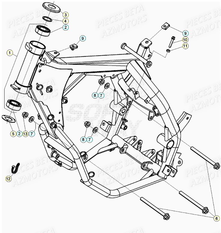 CHASSIS BETA Pièces BETA RR Motard 125 RACING LC - 2020
 
