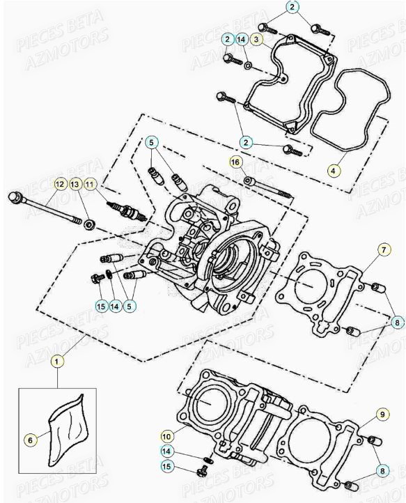 Culasse BETA Pièces BETA RR Motard 125 RACING LC - 2020
