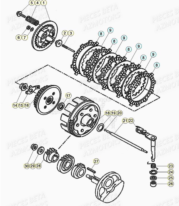Embrayage BETA Pièces BETA RR Motard 125 RACING LC - 2020