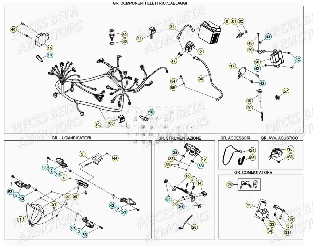 Equipement Electrique BETA Pièces BETA RR Motard 125 RACING LC - 2020