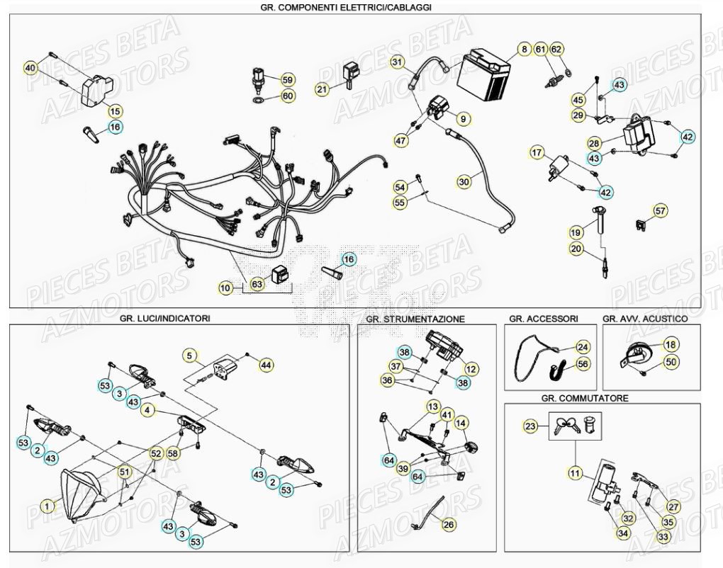 EQUIPEMENT_ELECTRIQUE BETA Pièces BETA RR Motard 125 RACING LC - 2020
 
