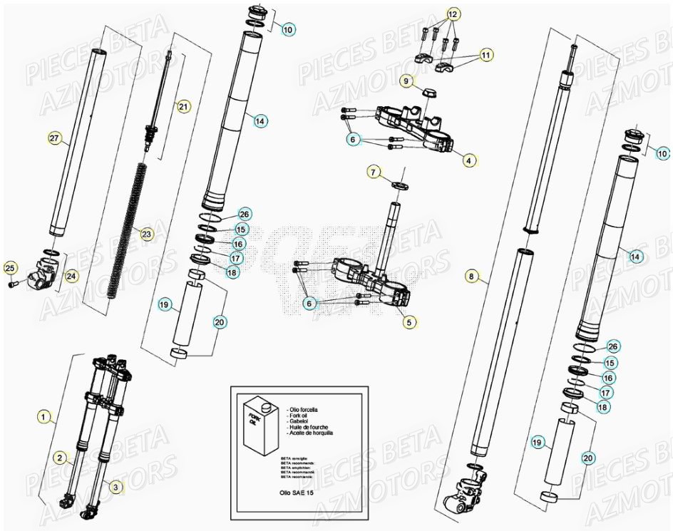 Fourche BETA Pièces BETA RR Motard 125 RACING LC - 2020