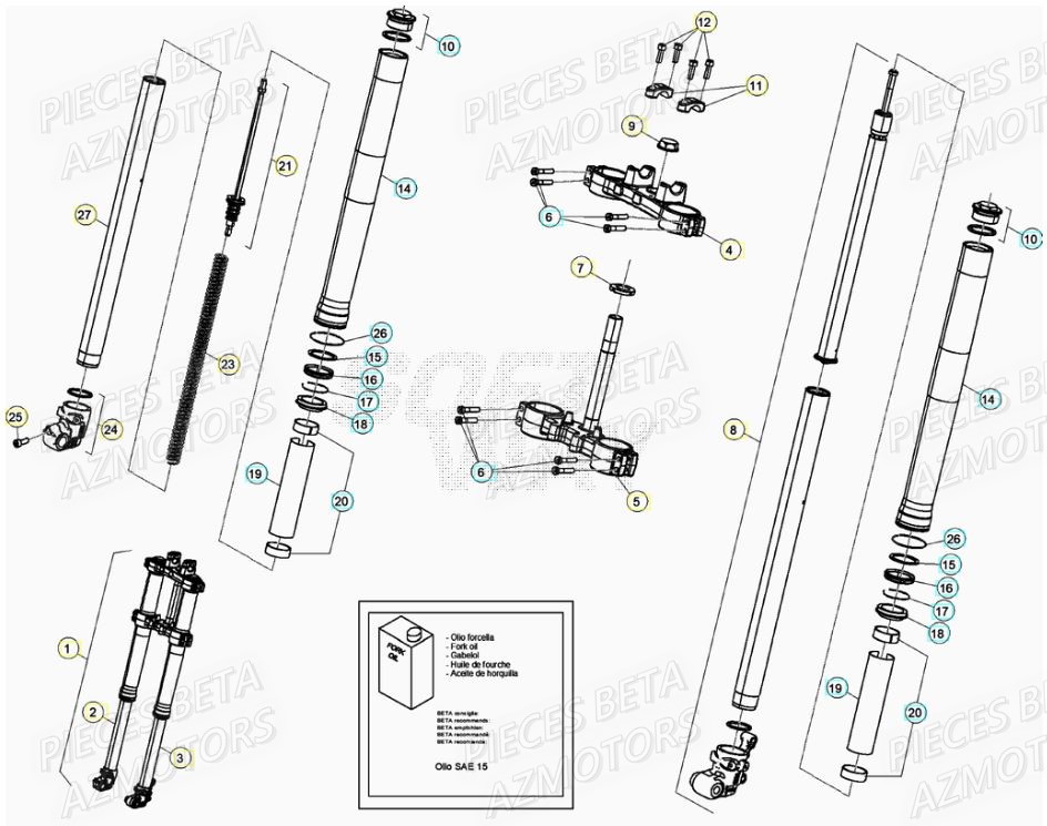 FOURCHE BETA Pièces BETA RR Motard 125 RACING LC - 2020
 
