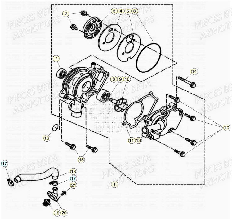 Pompe A Eau BETA Pièces BETA RR Motard 125 RACING LC - 2020