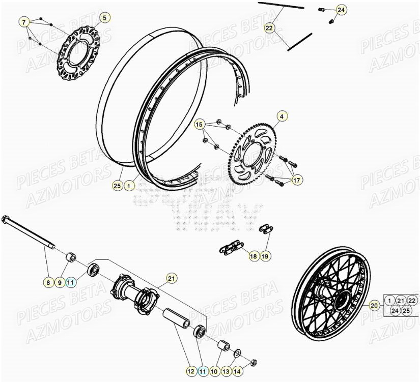 ROUE ARRIERE BETA MOTARD 125 R LC MY20