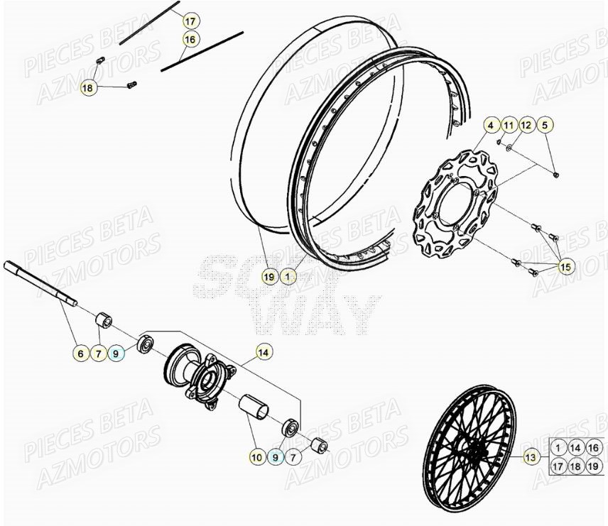 ROUE AVANT pour MOTARD 125 R LC MY20