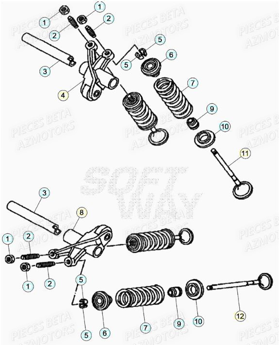 Soupapes BETA Pièces BETA RR Motard 125 RACING LC - 2020