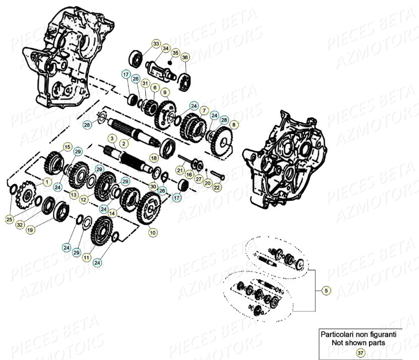 BOITE A VITESSES BETA MOTARD RR 50 2T 20