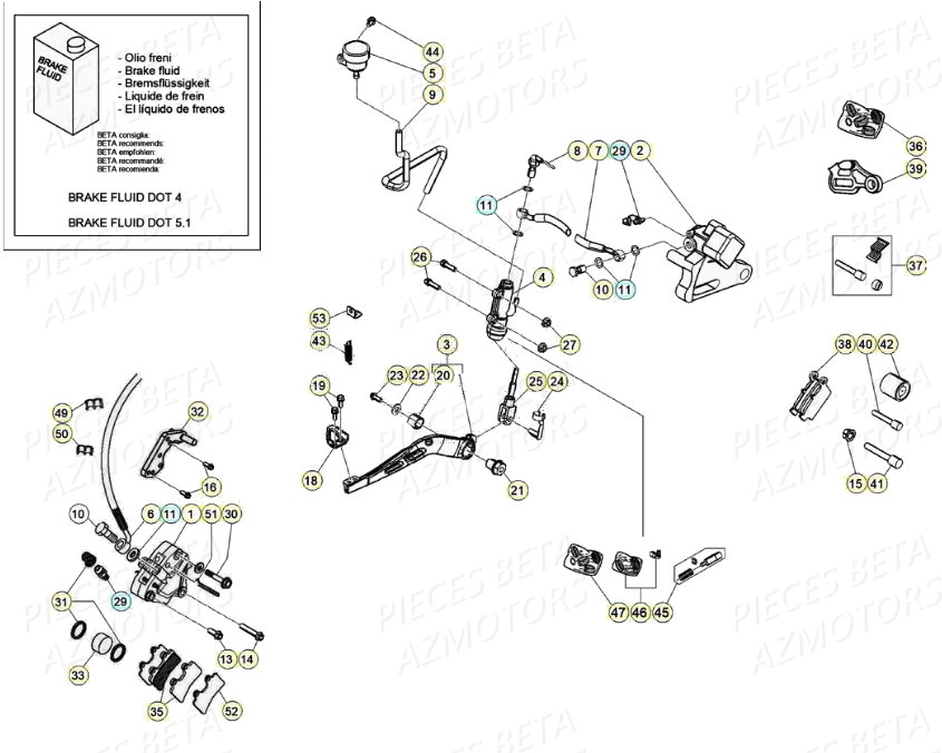 PASTILLES PINCE 25.03067/73 BETA pour FREINS de MOTARD RR 50 2T 20