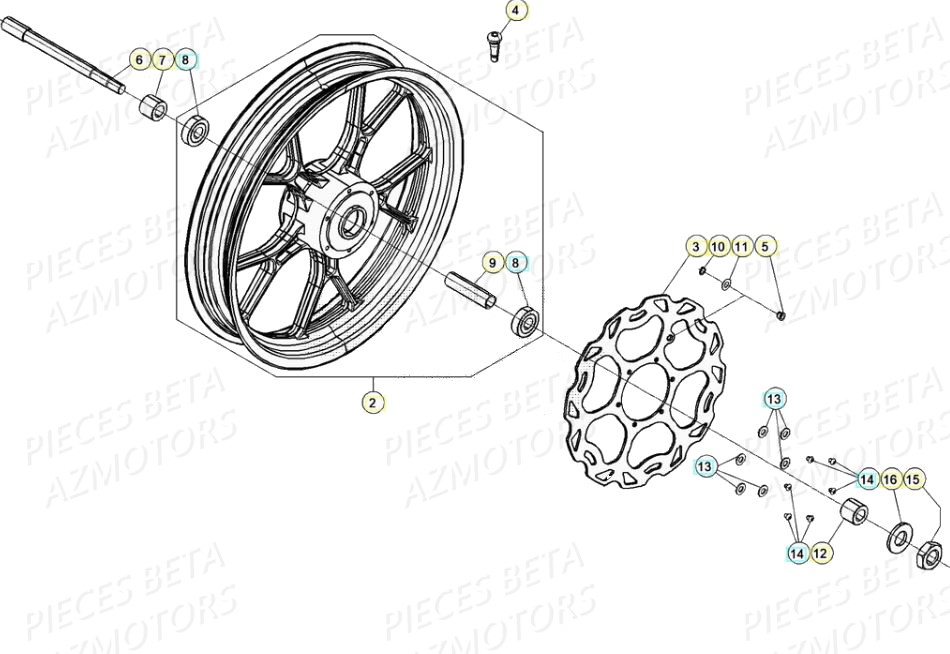 Roue Avant BETA BETA Motard STANDARD RR 2T 50 (2020)