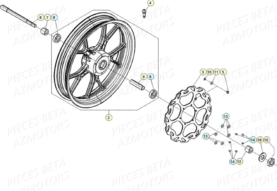 ROUE AVANT pour MOTARD RR 50 2T 20