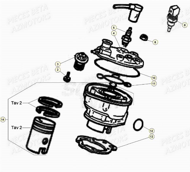 Cylindre BETA BETA Motard STANDARD RR 2T 50 2021-2022