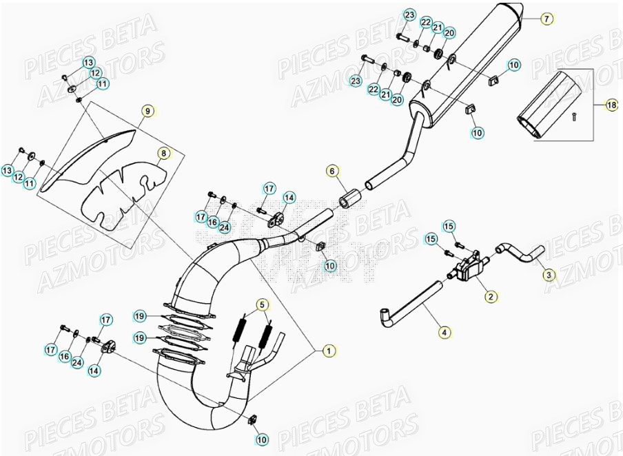 Echappement BETA BETA Motard STANDARD RR 2T 50 2021-2022