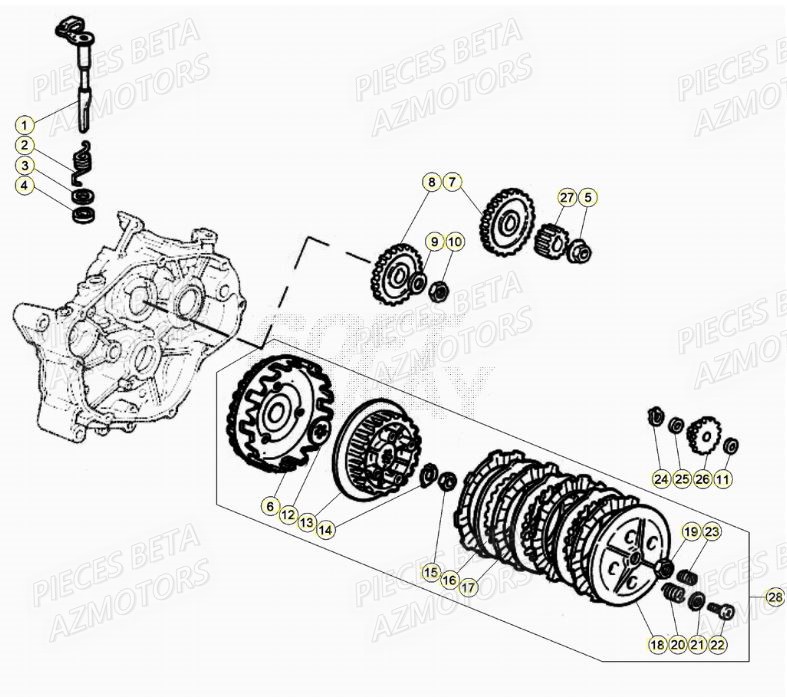 EMBRAYAGE BETA MOTARD RR 50 2T 21