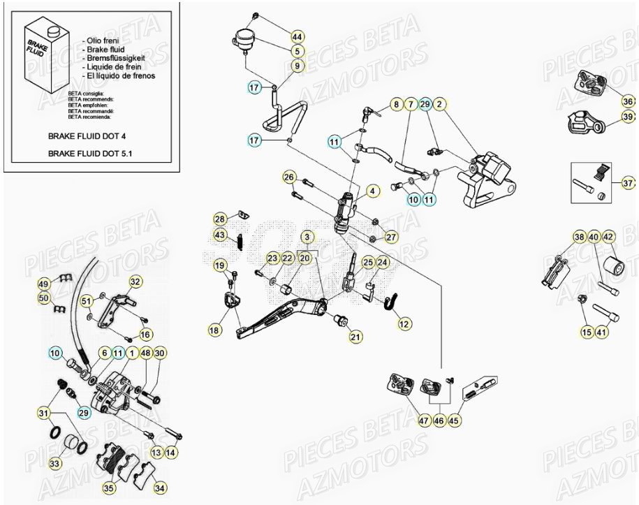 PASTILLES PINCE 25.03067/73 BETA pour FREINS de MOTARD RR 50 2T 21