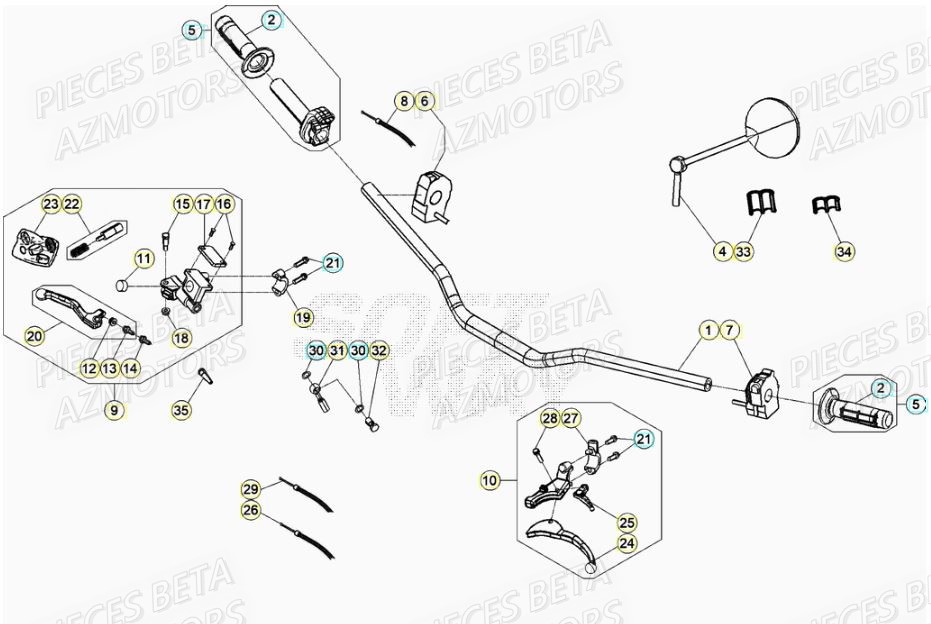 Guidon BETA BETA Motard STANDARD RR 2T 50 2021-2022